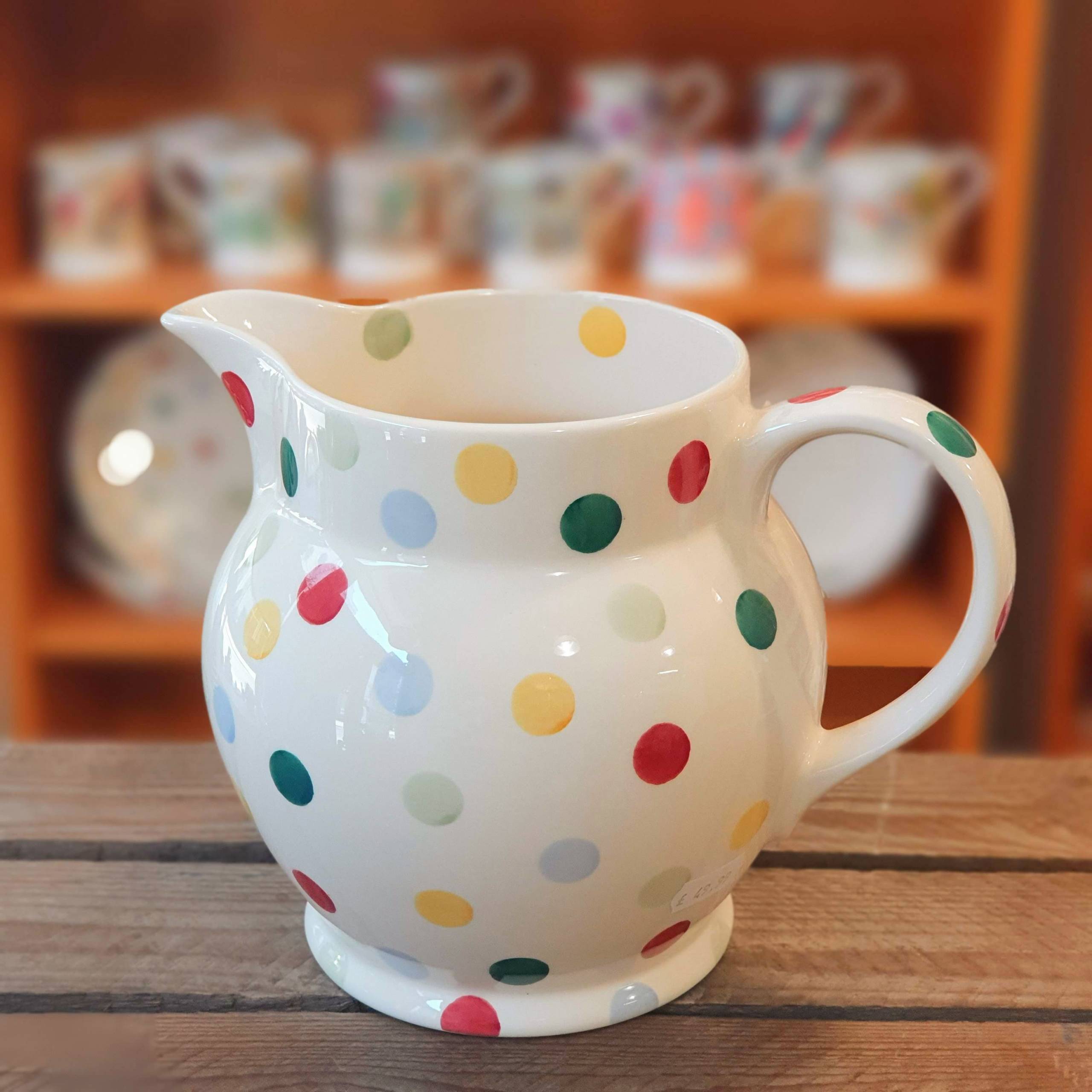 emma bridgewater polka dot hlaf pint jug