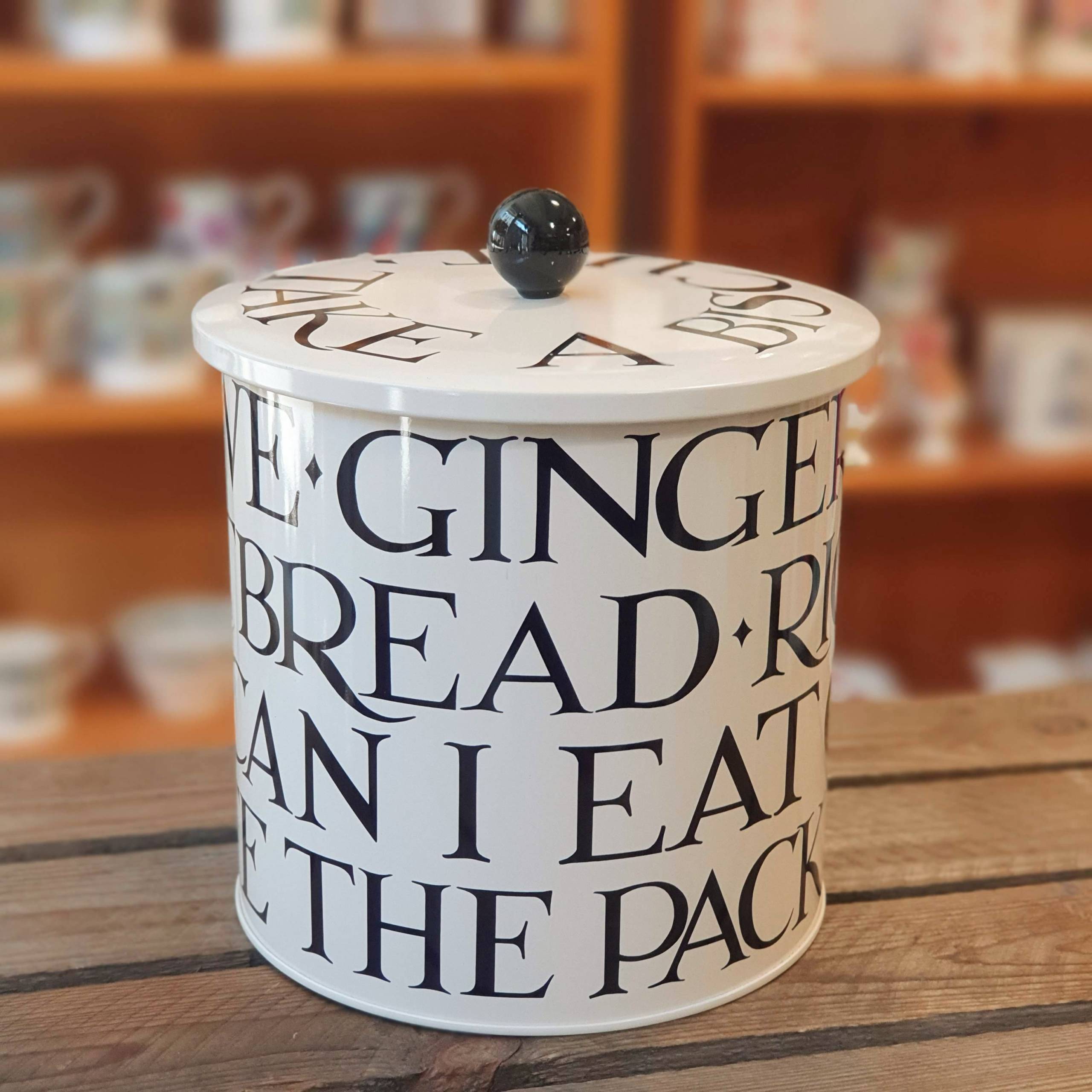 emma bridgewater black toast biscuit barrell