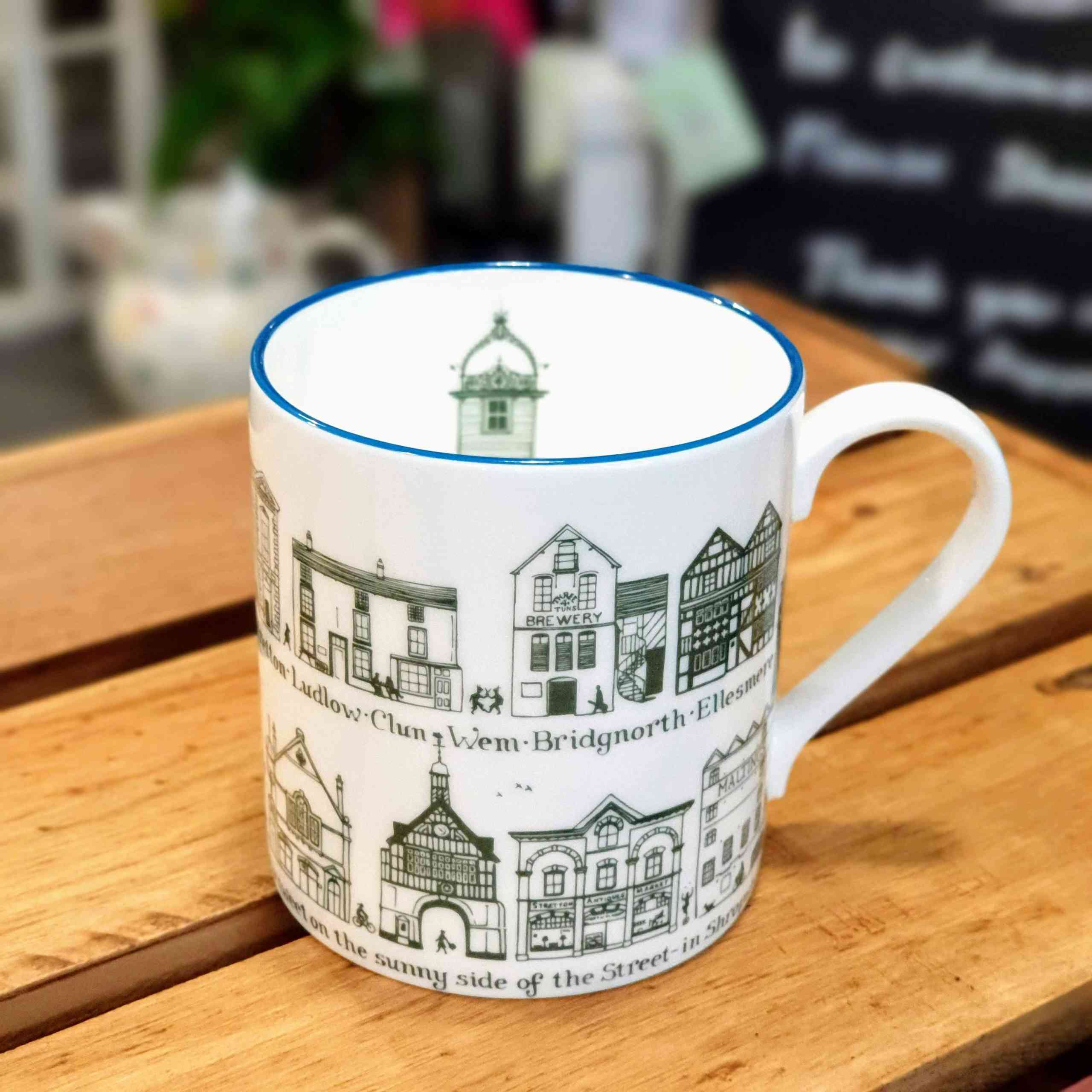 Shropshire town china mug
