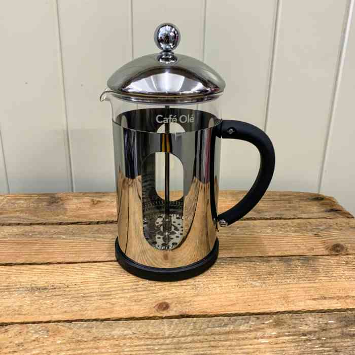 cafe-ole-glass-and-stainless-steel-cafetiere-6-cup