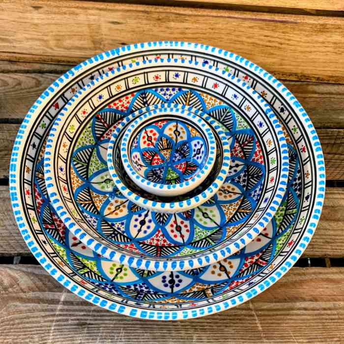 Tunisian Hand Painted Bowls - Flat