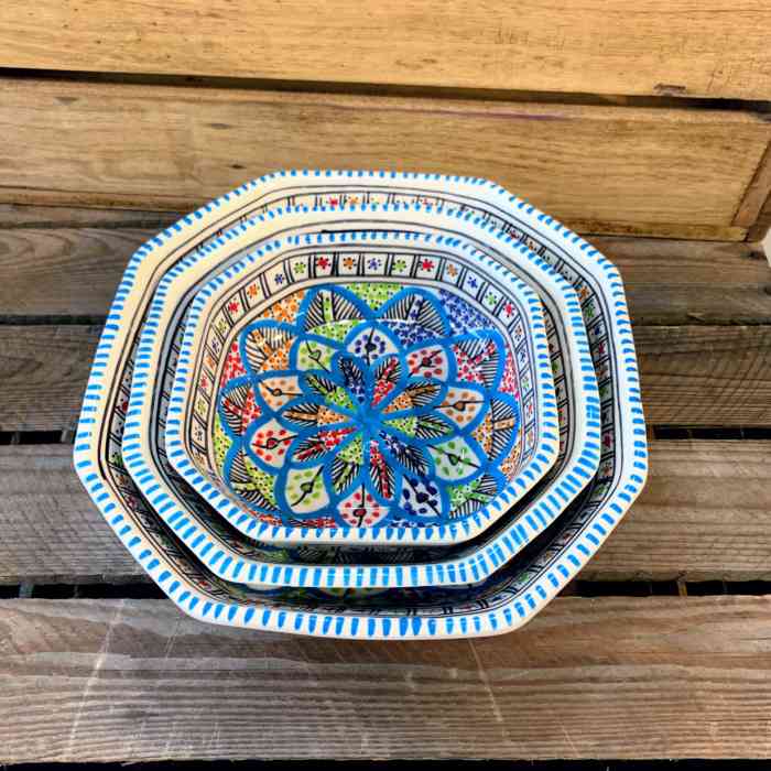 Tunisian Hand Painted Bowl - Octagonal