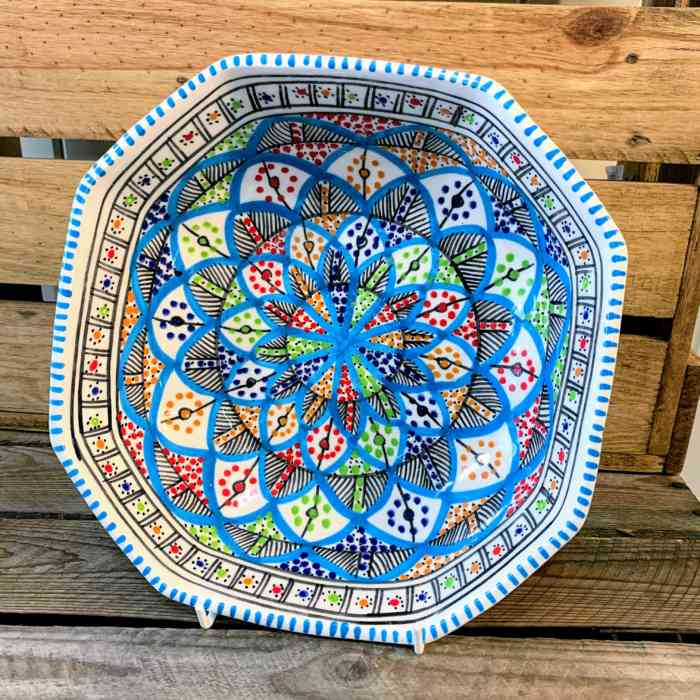 Tunisian Hand Painted Bowl - Octagonal