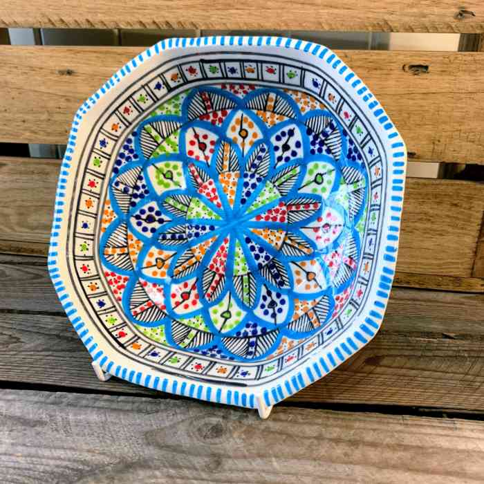 Tunisian Hand Painted Bowl - Octagonal