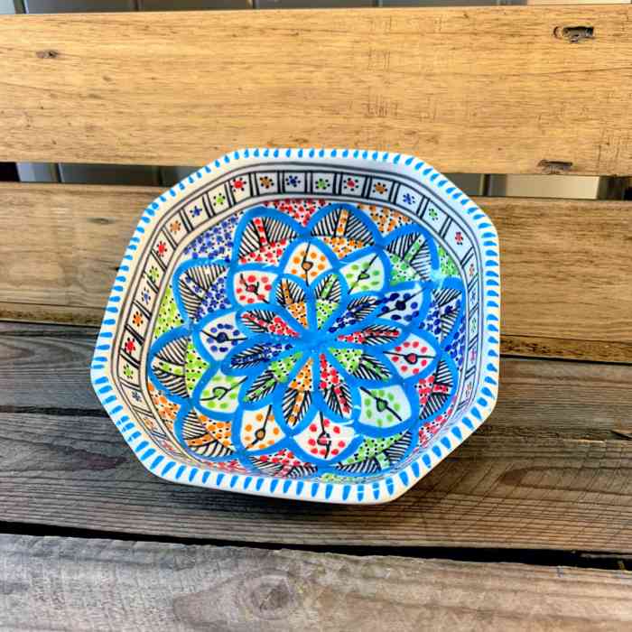 Tunisian Hand Painted Bowl - Octagonal