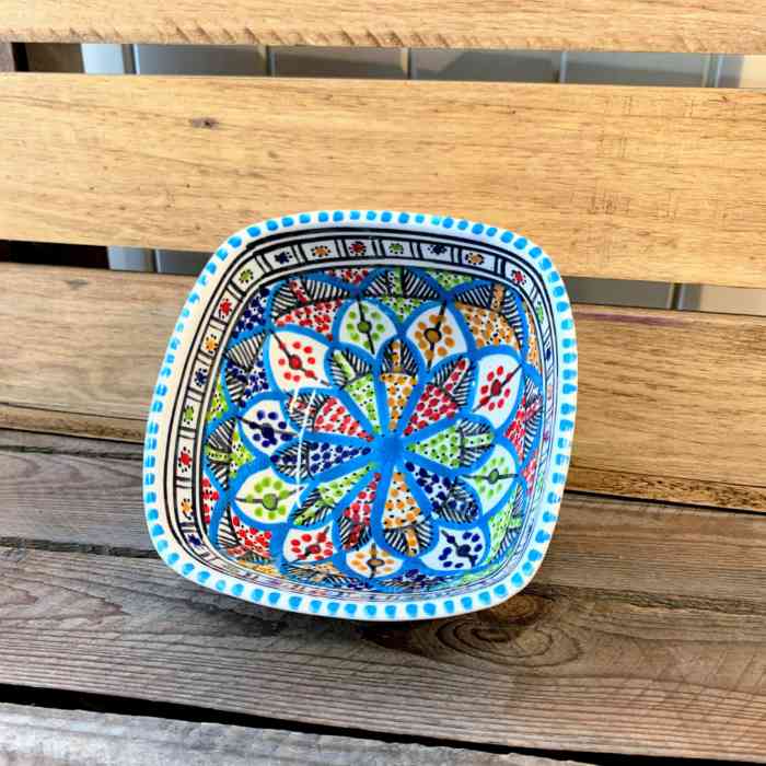 Tunisian Hand Painted Bowls - Square