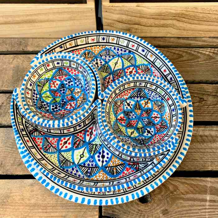 Tunisian Hand Painted Aperitif - Two Bowl