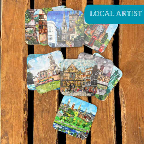 lyn-evans-torn-paper-art-shrewsbury-coasters-12-designs