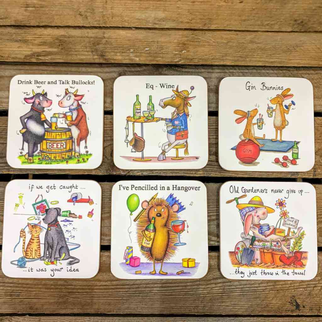 Buy Funny Drink Coaster Mats By Draw UK Cooking Kneads