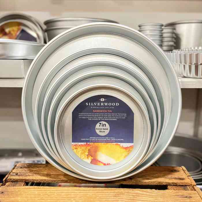 Silverwood Round Sandwich Tin - Loose Base - 5 sizes