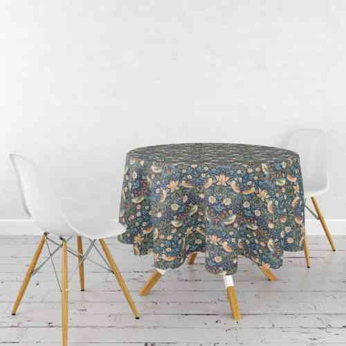 william-morris-strawberry-thief-circular-tablecloth-navy