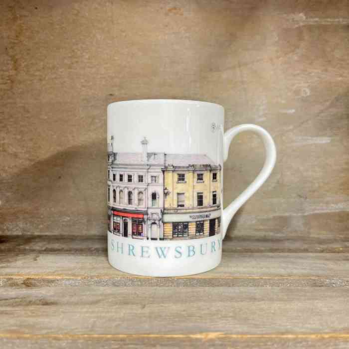 Shrewsbury Streetscape Bone China Mugs - 2 designs - Image 6