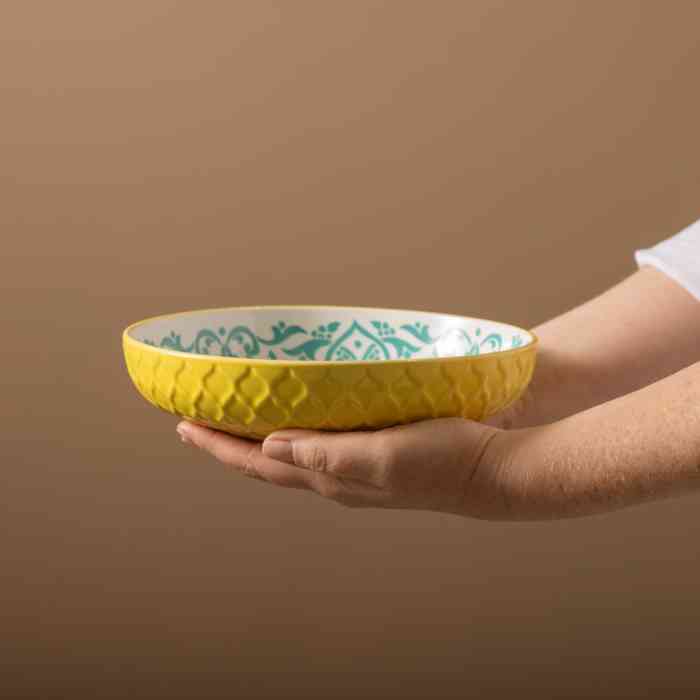 Mikasa Yellow Blue Pasta Bowl - MKPBOWLS41
