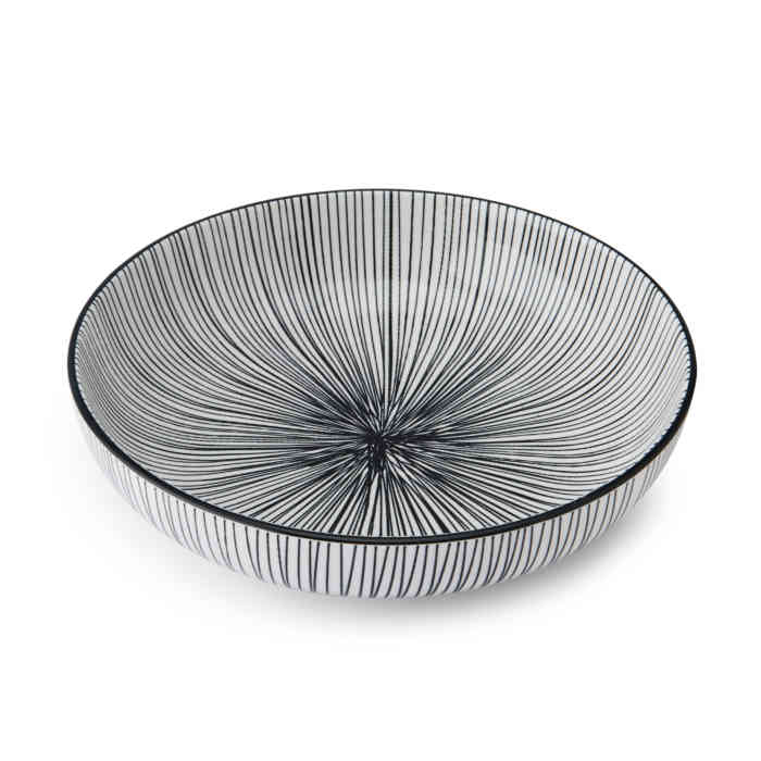 mikasa-black-stripe-pasta-bowl