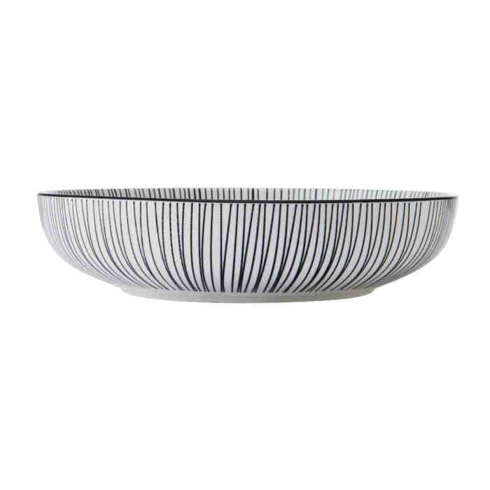 mikasa-black-stripe-pasta-bowl